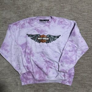 Harley-Davidson Purple Tie-Dye Crewneck Sweater